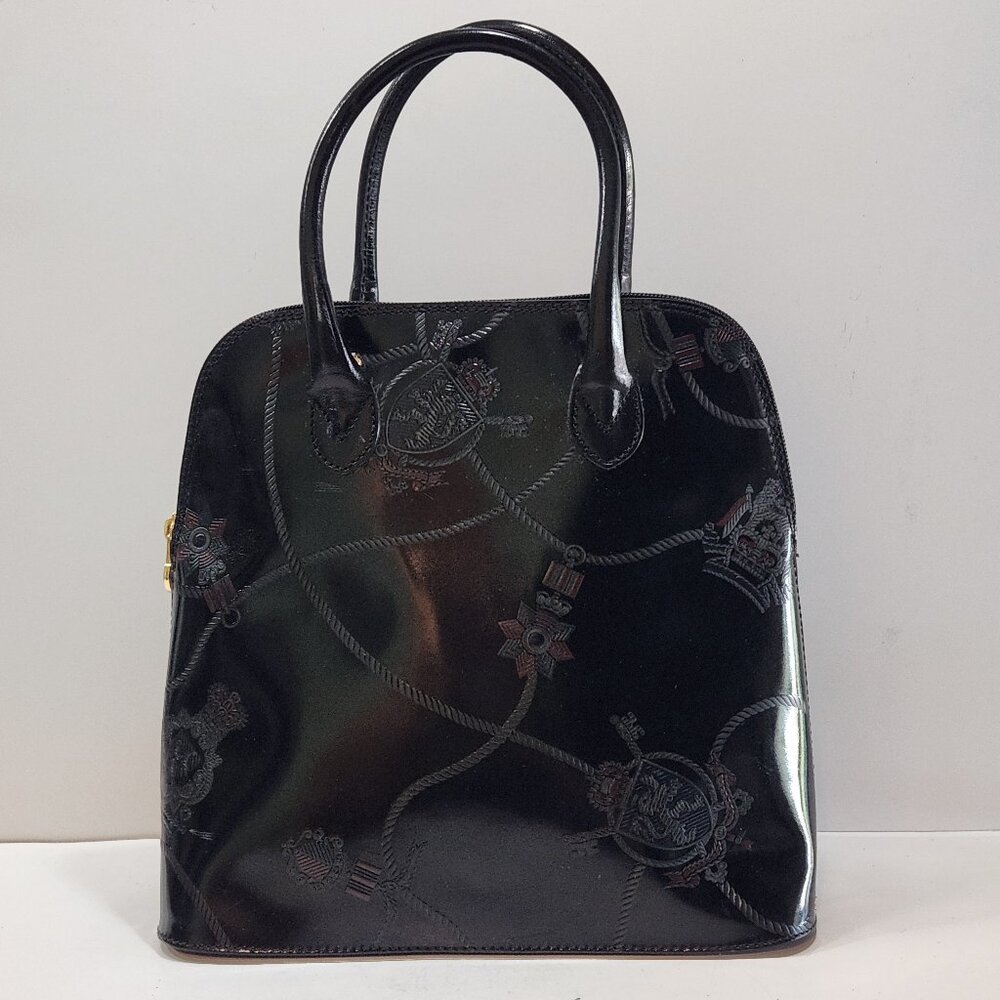 Vintage Cristian Dome Bag/Satchel With Embossed Rope and Crest Design